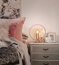 Load image into Gallery viewer, Copper Bedside Table Lamp | Circular Design