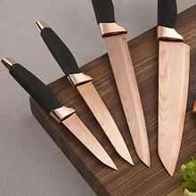 Load image into Gallery viewer, Tower Copper & Black 5 Piece Knife Set