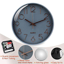 Load image into Gallery viewer, Grey & Copper Wall Clock | Non Ticking Silent