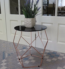 Load image into Gallery viewer, Black / Copper Origami Geometric Side Table