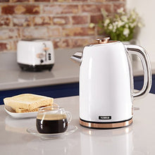 Load image into Gallery viewer, Tower White & Copper Electric Kettle