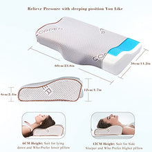 Load image into Gallery viewer, Copper Infused Gel Memory Foam Pillow