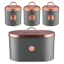 Load image into Gallery viewer, Typhoon | Bread Bin | Tea, Coffee, Sugar Canisters | Kitchen Set | Copper & Grey