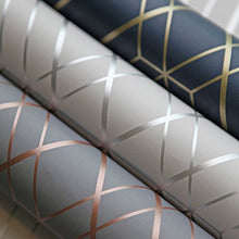Load image into Gallery viewer, World Of Wallpaper | Charcoal & Copper | Metro Diamond Geometric Wallpaper