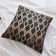 Load image into Gallery viewer, Geometric Copper & Black Cushion Cover