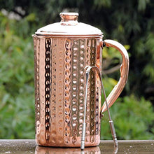 Load image into Gallery viewer, 100% Pure Copper Hammered Jug