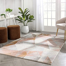 Load image into Gallery viewer, Large Geometric Rug | Copper, Rose-Gold, Blush Pink, Grey