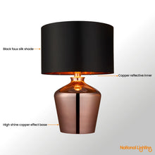 Load image into Gallery viewer, Table Lamp | Copper & Black | Modern