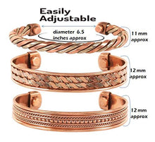 Load image into Gallery viewer, Set Of 3 Copper Bracelets | Unisex | Men & Women