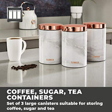 Load image into Gallery viewer, Tower White Marble & Copper Storage Canisters