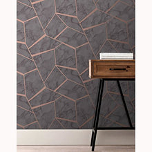 Load image into Gallery viewer, Abstract Geometric Design Wallpaper | Fine Decor | Copper & Grey