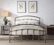 Load image into Gallery viewer, Luxury Antique Brass Copper Metal Bed Frame | Industrial Style | 4ft6 Double