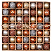 Load image into Gallery viewer, Christmas Baubles | Woodland Copper and Gold Christmas Ball Ornaments | 49Pcs