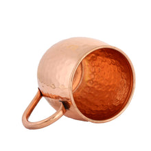 Load image into Gallery viewer, Zap Impex® Pure Copper Moscow Mule barrel cup, no coating, hammered copper, ideal for all chilled beverage dazzling to entertain and bar or home, large bar gift set of 2