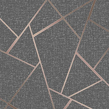 Load image into Gallery viewer, Fine Decor Wallcoverings | Quartz Fractal Wallpaper | Charcoal & Copper (FD42283)