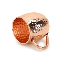 Load image into Gallery viewer, Zap Impex® Pure Copper Moscow Mule barrel cup, no coating, hammered copper, ideal for all chilled beverage dazzling to entertain and bar or home, large bar gift set of 2