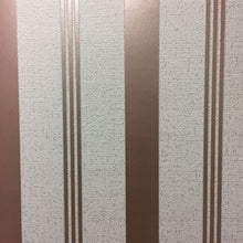 Load image into Gallery viewer, Stripy Copper/ Rose-Gold Wallpaper With Textured Background
