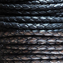 Load image into Gallery viewer, Black Leather Bracelet | With Copper | Personalised | 7th Wedding Anniversary