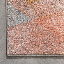 Load image into Gallery viewer, Stain Resistant Rug | Geometric Pattern | Copper Coloured | Multi Coloured