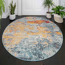 Load image into Gallery viewer, Round Circular Rug | Copper Terracotta Painterly Rugs | 120cm