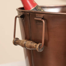Load image into Gallery viewer, Champagne Cooler Ice Bucket Copper Finish Wine Bottle Chiller Garden Party Alfresco BBQ Dining Decor
