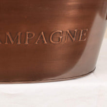 Load image into Gallery viewer, Champagne Cooler Ice Bucket Copper Finish Wine Bottle Chiller Garden Party Alfresco BBQ Dining Decor
