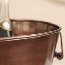 Load image into Gallery viewer, Champagne Cooler Ice Bucket Copper Finish Wine Bottle Chiller Garden Party Alfresco BBQ Dining Decor
