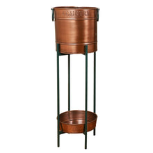 Load image into Gallery viewer, Champagne Bucket Copper Ice Cooler On Stand with Bar Serving Tray Dinner Party Entertaining Wine Bucket Ice Tub Accessory Kitchen Dining Room Wine Bottle Cooler
