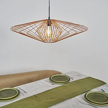 Load image into Gallery viewer, Modern Copper Geometric Lampshade | Ceiling Pendant
