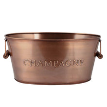 Load image into Gallery viewer, Champagne Cooler Ice Bucket Copper Finish Wine Bottle Chiller Garden Party Alfresco BBQ Dining Decor
