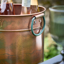 Load image into Gallery viewer, Champagne Bucket Copper Ice Cooler On Stand with Bar Serving Tray Dinner Party Entertaining Wine Bucket Ice Tub Accessory Kitchen Dining Room Wine Bottle Cooler
