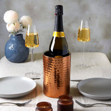Load image into Gallery viewer, apollo THE HOUSEWARES BRAND - Double Walled Wine Champagne Prosecco Beer Spirits Bottle Cooler - Stainless Steel Inner - Size 18.5x12cm - Polished Copper Outer
