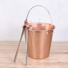 Load image into Gallery viewer, Healeved Copper Ice Bucket Steel Container Steel Ice Bucket Wine Bucket Ice Bucket Ice Holder Beverage Cooler Bucket Drink Containers with Ice Tong for Home Bar KTV Weddings Party Stainless
