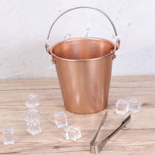 Load image into Gallery viewer, Healeved Copper Ice Bucket Steel Container Steel Ice Bucket Wine Bucket Ice Bucket Ice Holder Beverage Cooler Bucket Drink Containers with Ice Tong for Home Bar KTV Weddings Party Stainless
