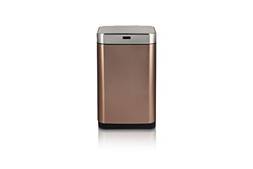 Copper | 75L Double Waste Bin With Sensor | Stainless Steel | 2 Compartments | Umuzi Cleaning