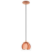 Load image into Gallery viewer, Contemporary Copper &amp; Glass Ceiling Pendant
