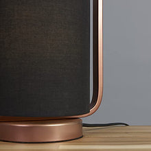 Load image into Gallery viewer, Table Lamp | Copper &amp; Black Cylindrical Shade With Metal Lantern 
