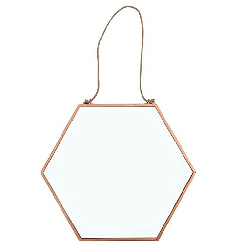 Hexagonal Copper Wall Mirror | Rustic String | 26cms x 26cms