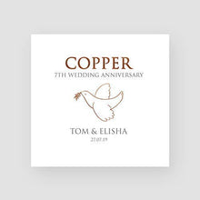 Load image into Gallery viewer, Personalised Handmade Greeting Card | 7th Copper Anniversary Card 

