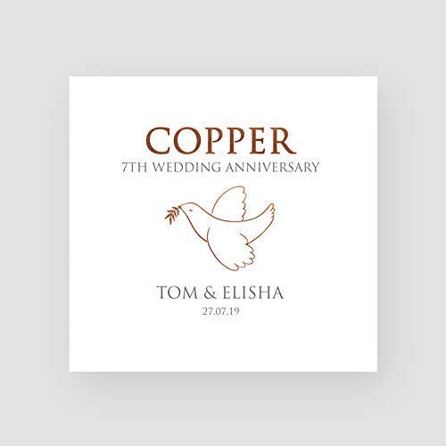 Personalised Handmade Greeting Card | 7th Copper Anniversary Card 