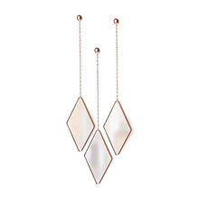 Load image into Gallery viewer, Set Of 3 Diamond Shaped Mirrors | Copper | Umbra | 28.26 x 17.14 x 3.81 cm | Dima

