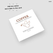 Load image into Gallery viewer, Copper 7th Wedding Anniversary Greetings Card | Personalised
