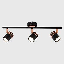 Load image into Gallery viewer, 3 Light Ceiling Track | Copper &amp; Black 
