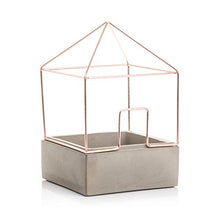 Load image into Gallery viewer, Copper Plant House | Concrete With Copper Wire Frame | 14 x 21 x 14 cm | Good Design Works
