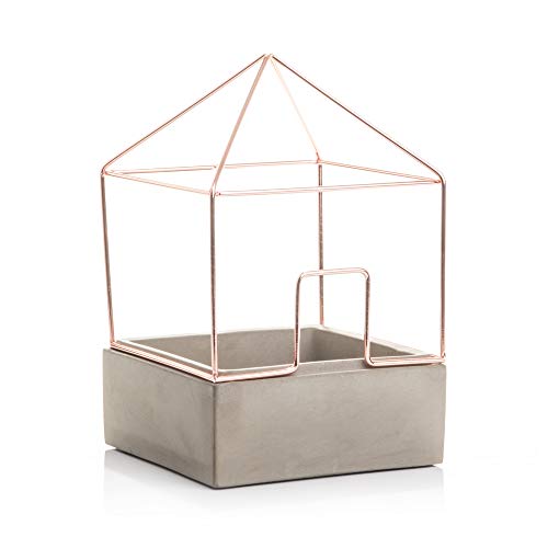 Copper Plant House | Concrete With Copper Wire Frame | 14 x 21 x 14 cm | Good Design Works