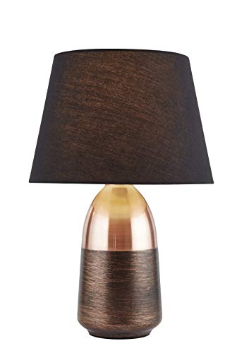 Touch Table Lamp With Black Drum Shade | Copper Base | Light 