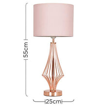 Load image into Gallery viewer, Pink &amp; Copper Table Lamp With Shade 
