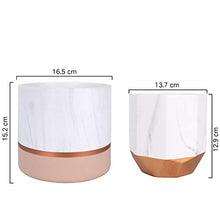 Load image into Gallery viewer, White &amp; Copper, Rose-Gold Plant Pots 

