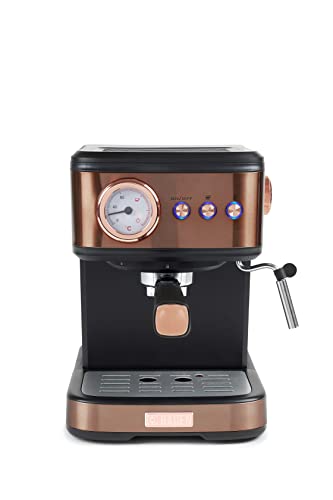 Haden | Black & Copper | Multifunctional Espresso Pump Coffee Machine With Milk Frother 