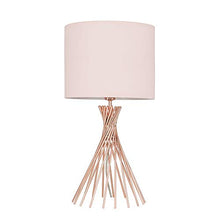 Load image into Gallery viewer, Copper Metal Wire Twist Design Table Lamp | With Pink Shade
